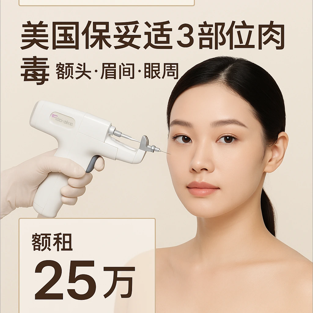 美国保妥适颈部3部位肉毒(额头·眉间·眼周)