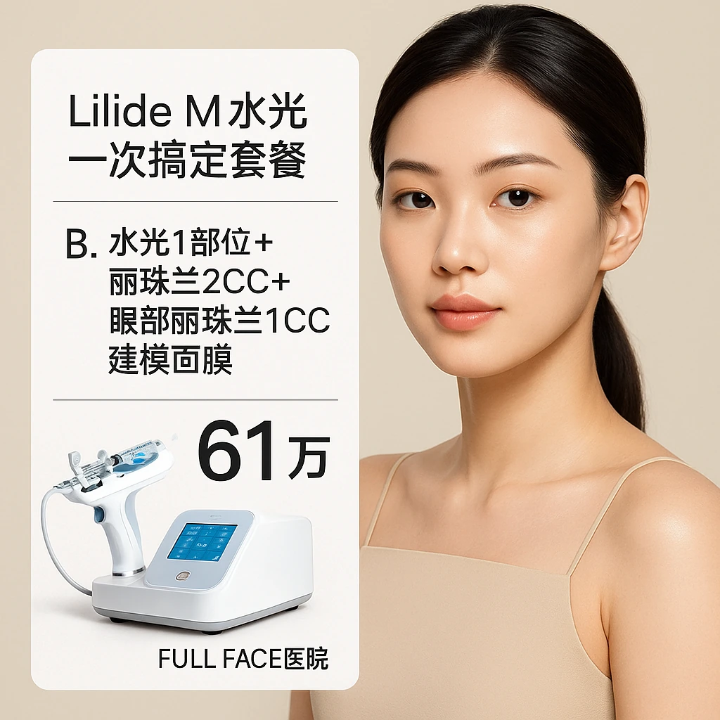 B. 水光1部位+丽珠兰2CC+眼部丽珠兰1CC+建模面膜
