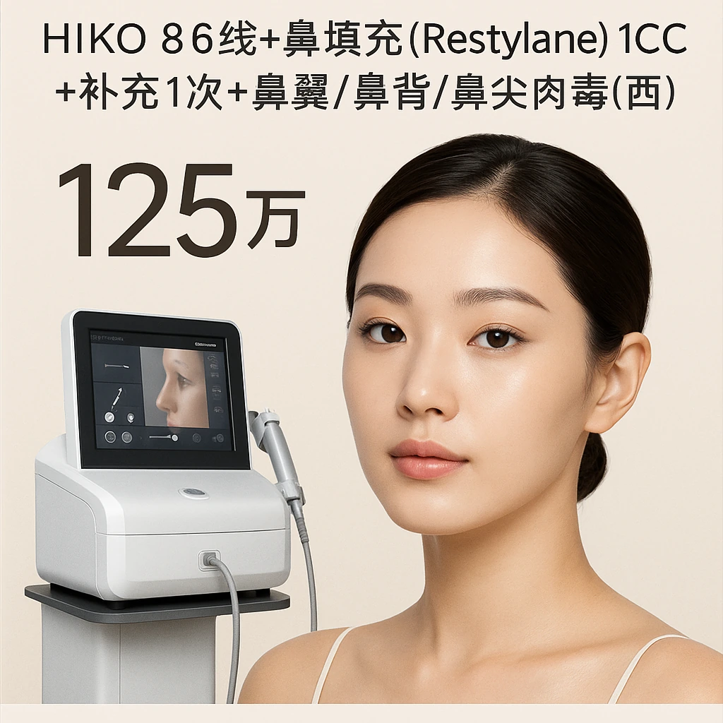 HIKO 8线+鼻填充（Restylane）1CC+补充1次+鼻翼/鼻背/鼻尖肉毒（西马）