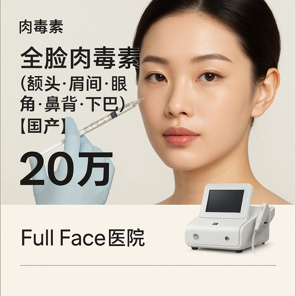 全脸肉毒素（额头·眉间·眼角·鼻背·下巴）【国产】
