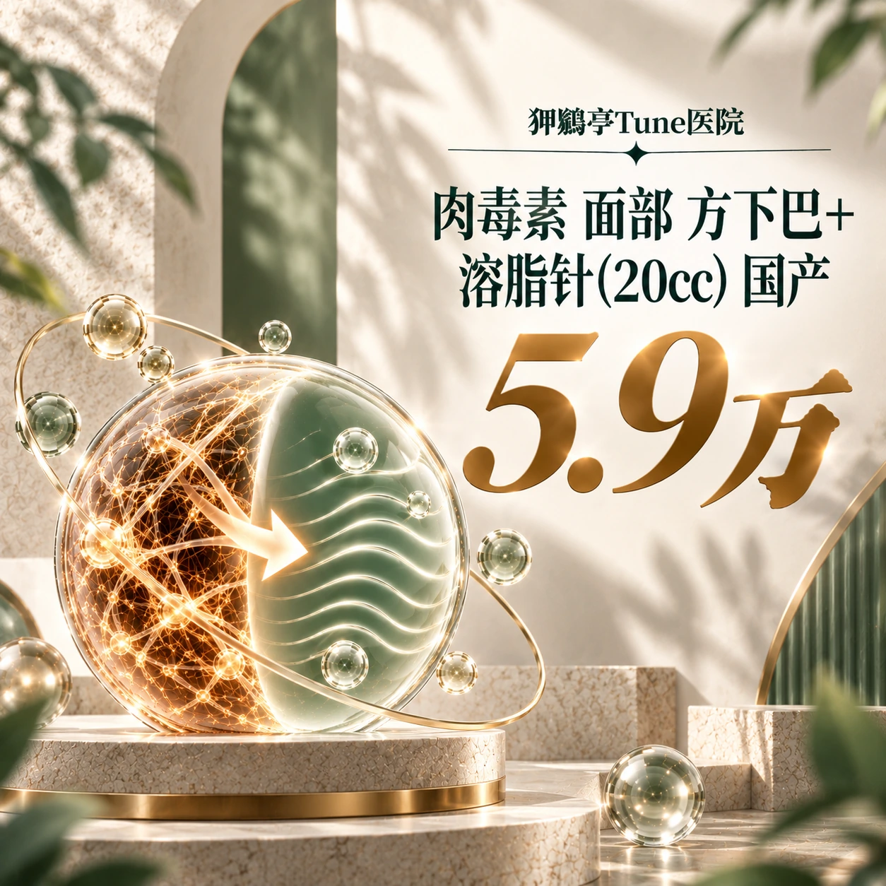 肉毒素 面部 方下巴+溶脂针(20cc) 国产