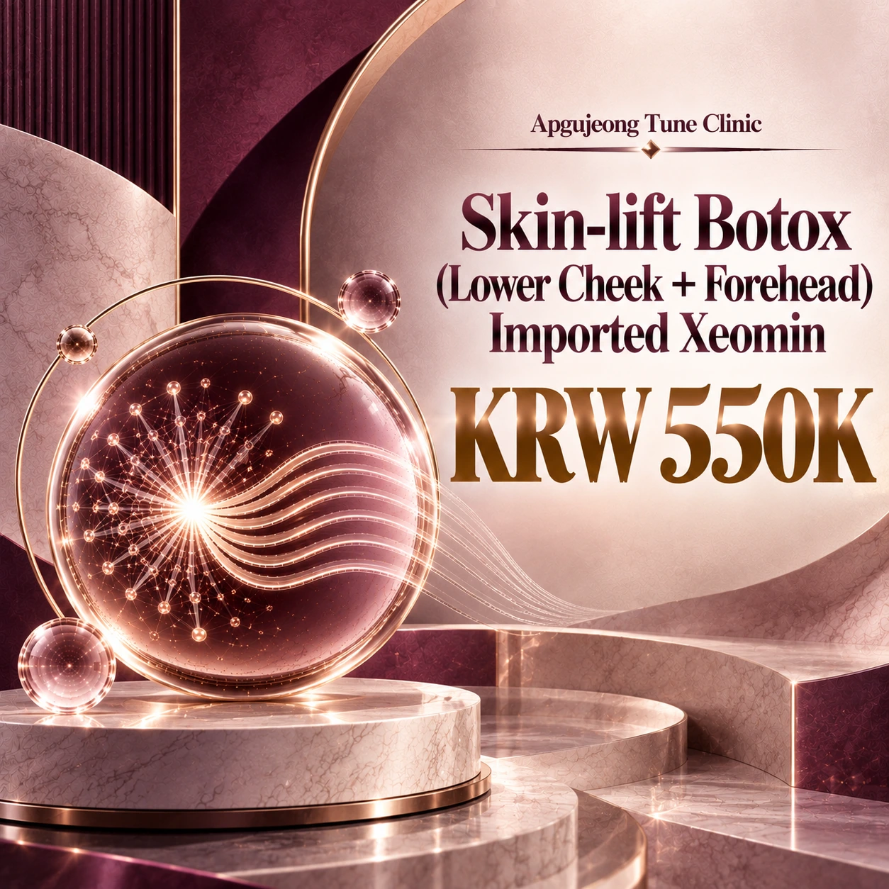 Skin-lift Botox (Lower Cheek + Forehead) Imported Xeomin