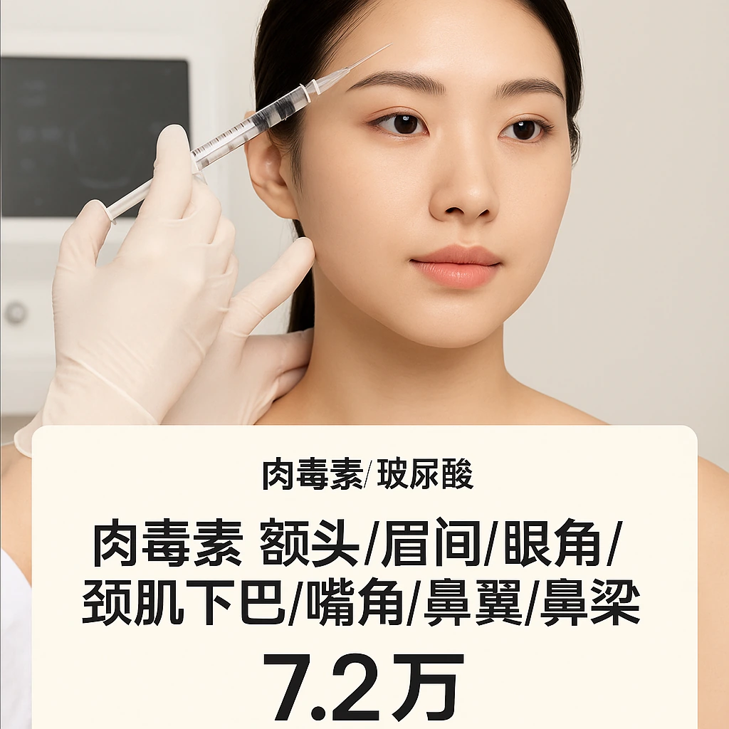 肉毒素 额头/眉间/眼角/颈肌下巴/嘴角/鼻翼/鼻梁