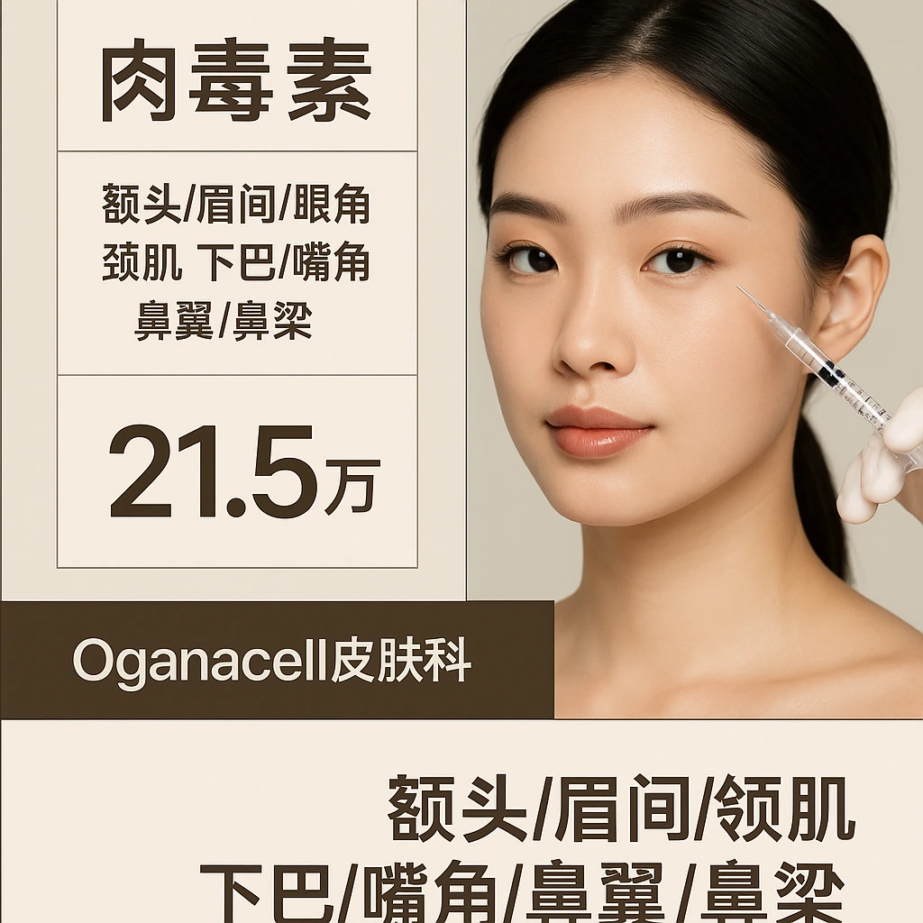 肉毒素 额头/眉间/眼角/颈肌下巴/嘴角/鼻翼/鼻梁