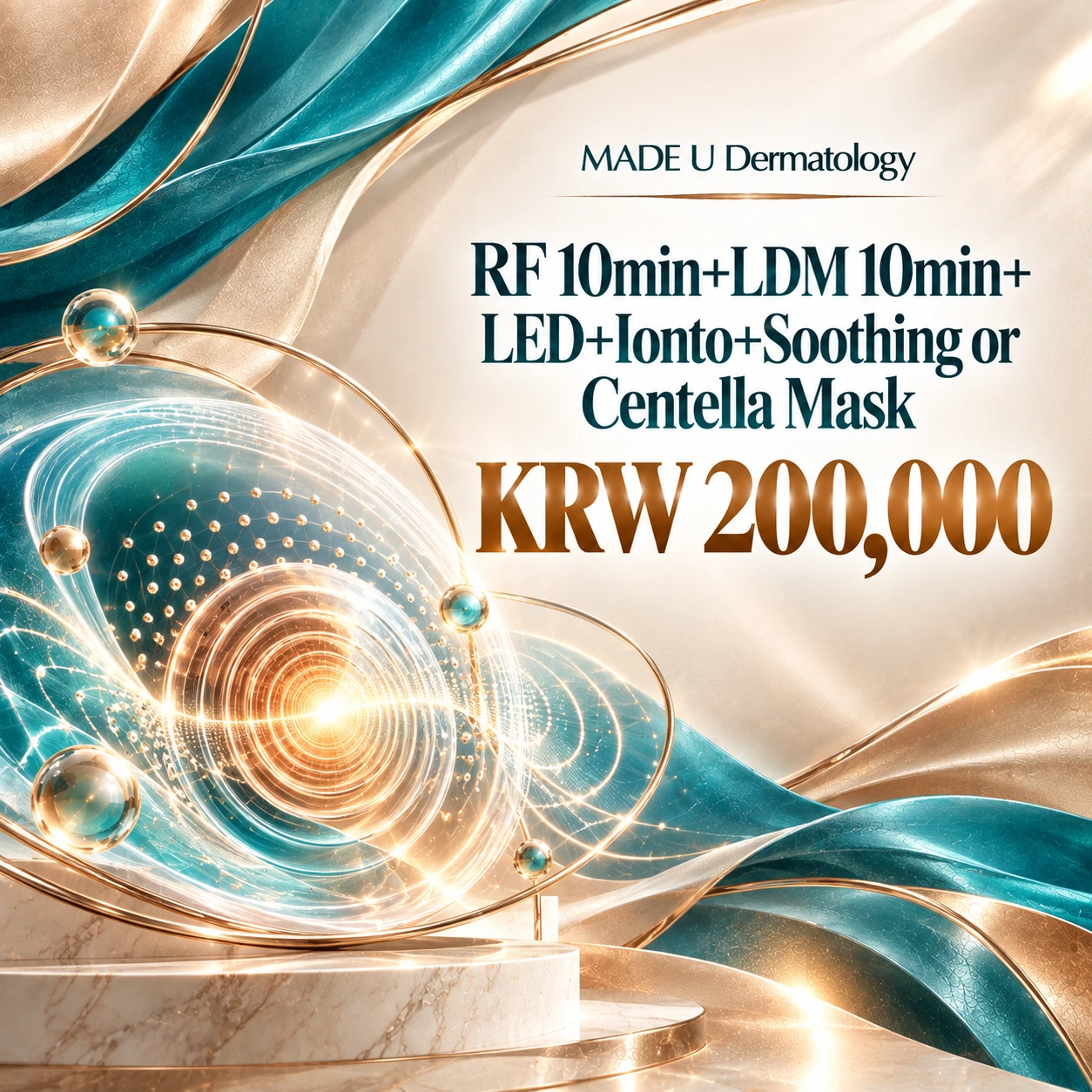RF 10min+LDM 10min+LED+Ionto+Soothing or Centella Mask