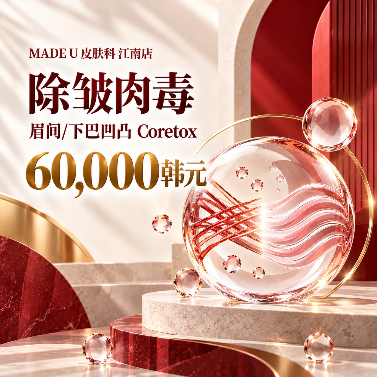 除皱肉毒 眉间/下巴凹凸 Coretox