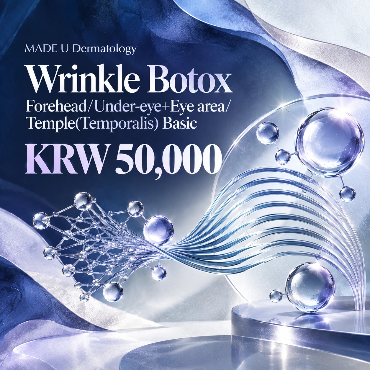 Wrinkle Botox Forehead/Under-eye+Eye area/Temple(Temporalis) Basic