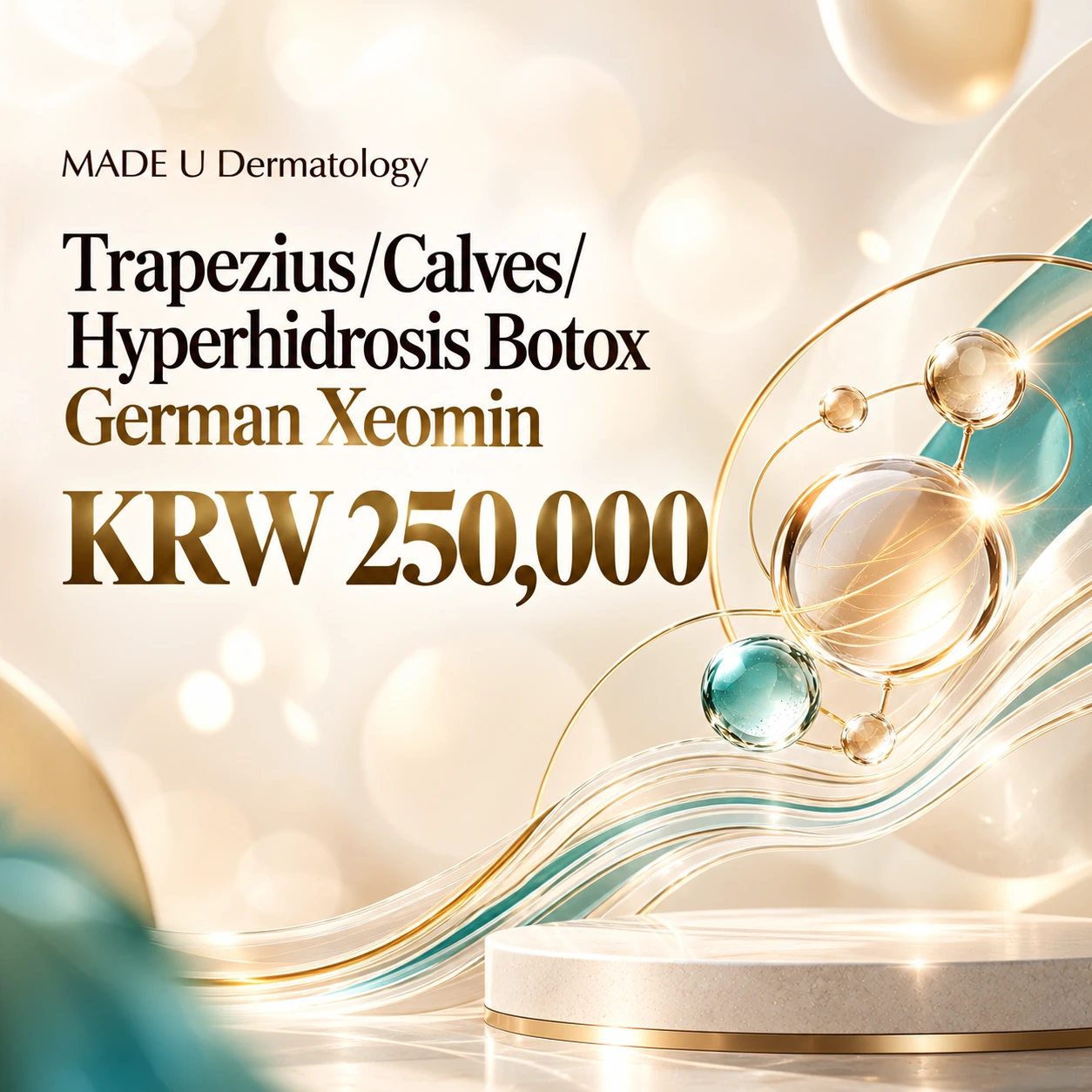 Trapezius/Calves/Hyperhidrosis Botox German Xeomin