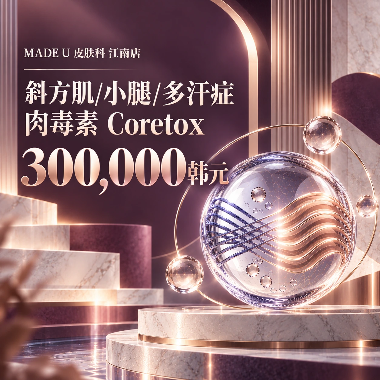 斜方肌/小腿/多汗症 肉毒素 Coretox