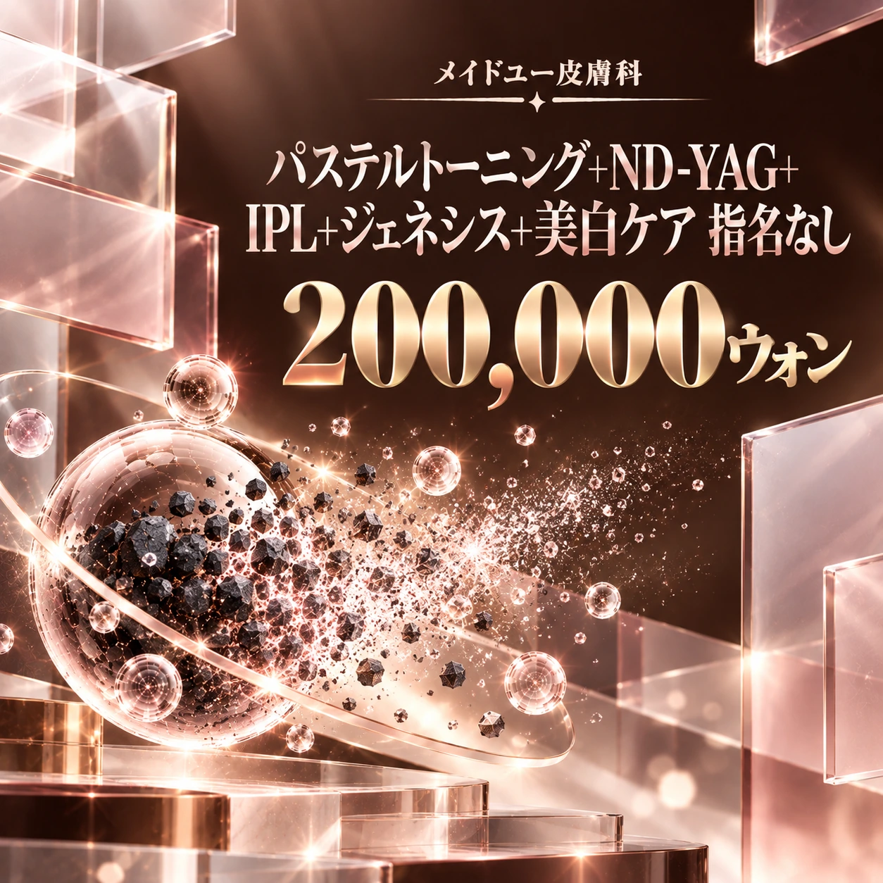 パステルトーニング+ND-YAG+IPL+ジェネシス+美白ケア 指名なし