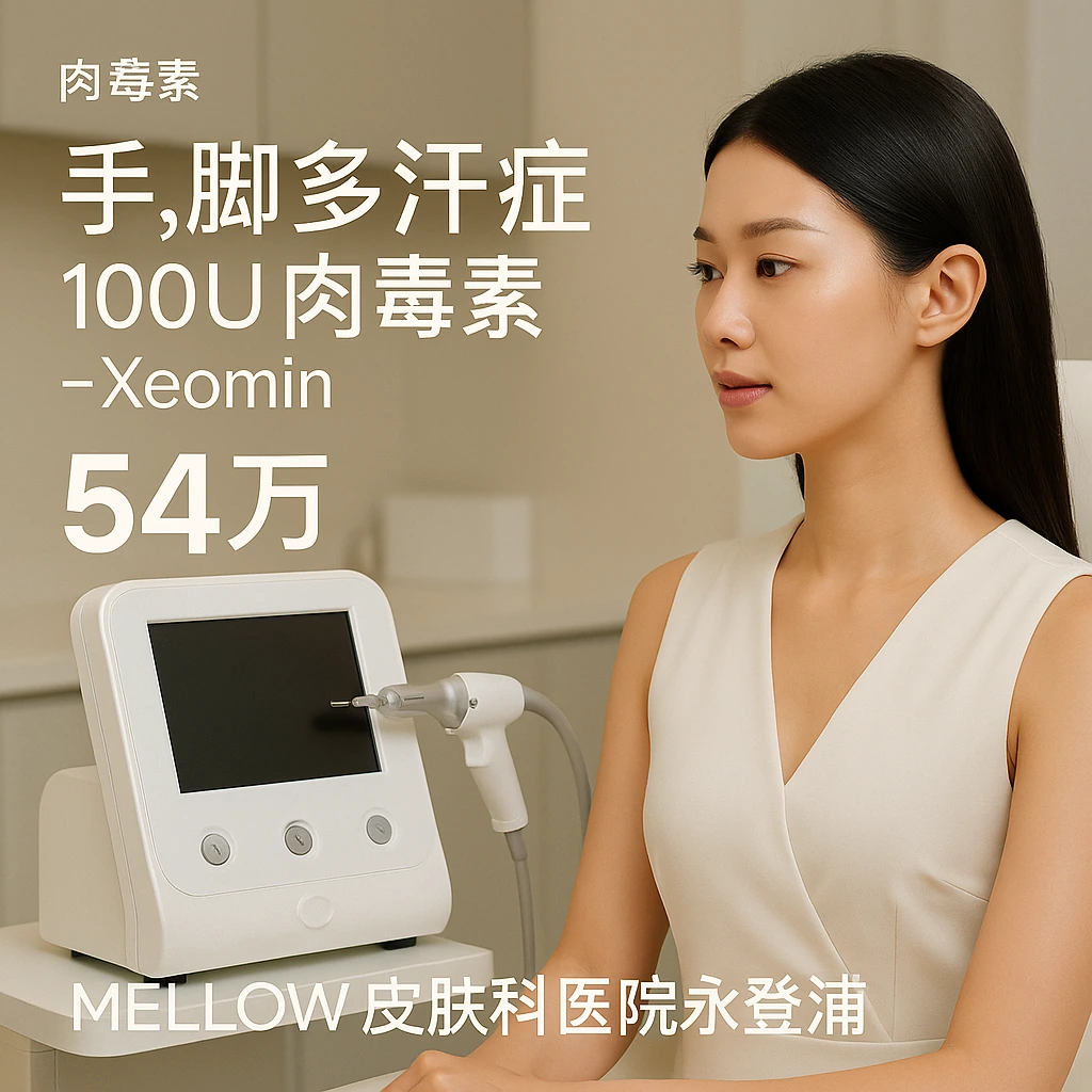 手, 脚多汗症 100U 肉毒素 - Xeomin
