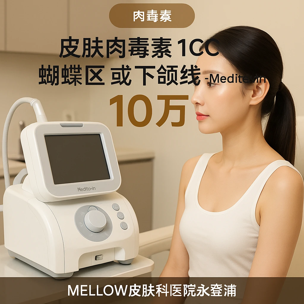 皮肤肉毒素 1CC 蝴蝶区 或 下颌线 - Meditoxin