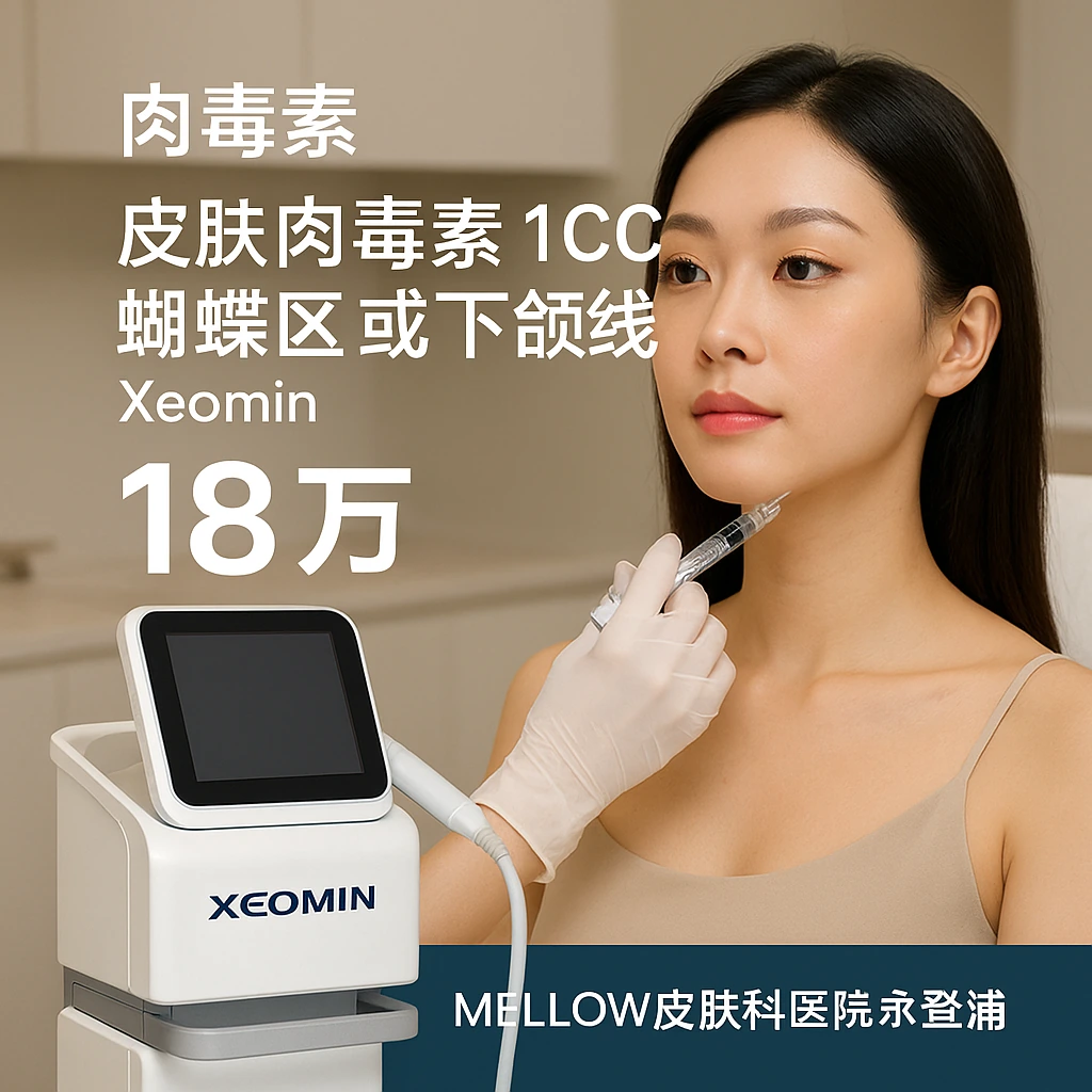 皮肤肉毒素 1CC 蝴蝶区 或 下颌线 - Xeomin