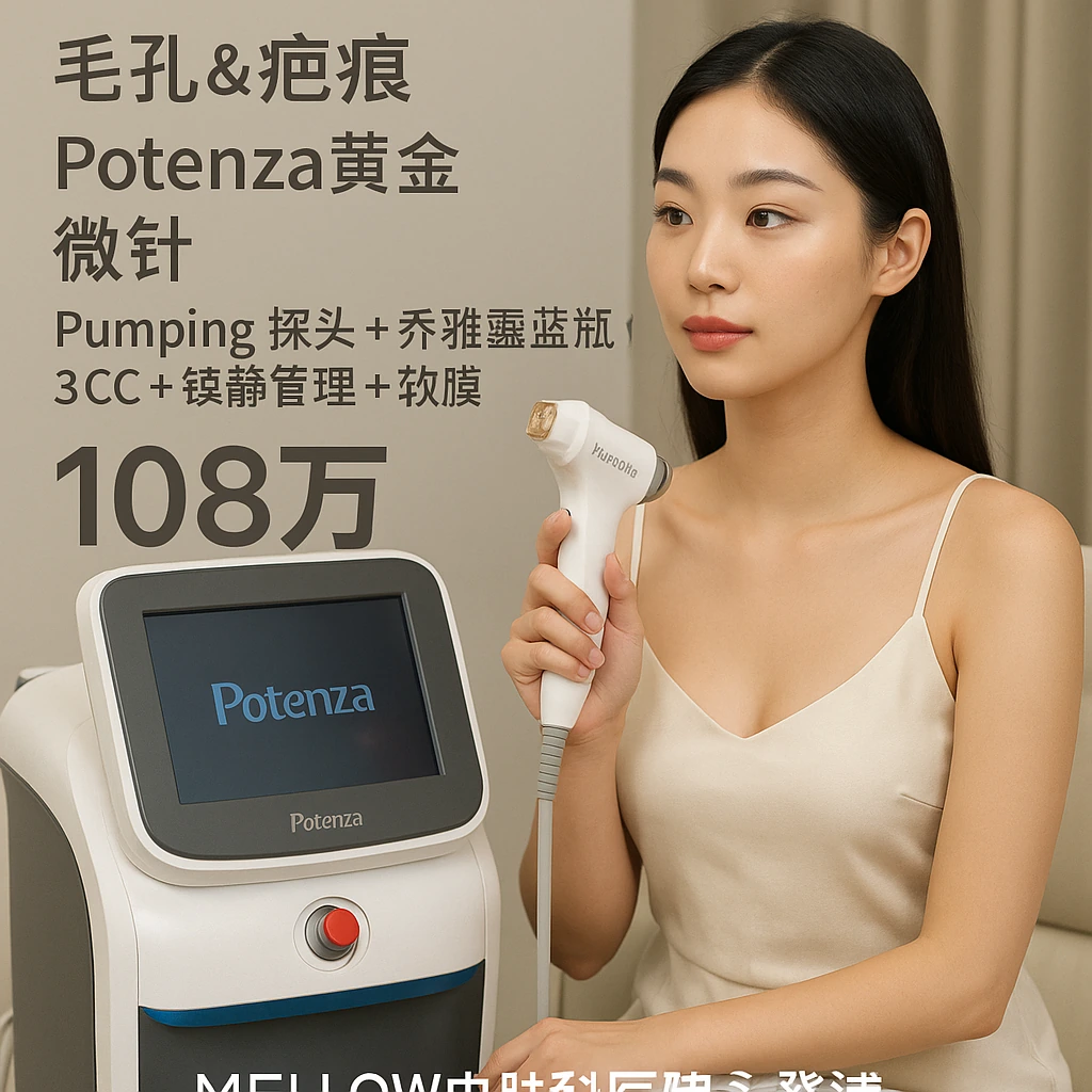 Potenza黄金微针 (Pumping探头 + 乔雅露蓝瓶 3CC + 镇静管理 + 软膜)